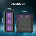 Ant Esports SX7 Mid- Tower Computer Case/Gaming Cabinet - Black | Support ATX, Micro-ATX, Mini-ITX | Pre-Installed 3 x 120mm Front Fans - Image 6
