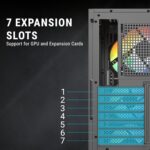 Ant Esports ICE- 270M 6F Mid-Tower Computer Case/Gaming Cabinet with Front Mesh Panel- Black | Support ATX, Micro-ATX, Mini-ITX | Pre-Installed 6 Static RGB Fans - Image 5