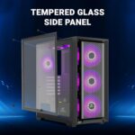 Ant Esports SX7 Mid- Tower Computer Case/Gaming Cabinet - Black | Support ATX, Micro-ATX, Mini-ITX | Pre-Installed 3 x 120mm Front Fans - Image 3