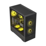 Ant Esports 511 AIR 5F Mid-Tower Computer Case/Gaming Cabinet - Black | Pre-Installed 5 ARGB Fans