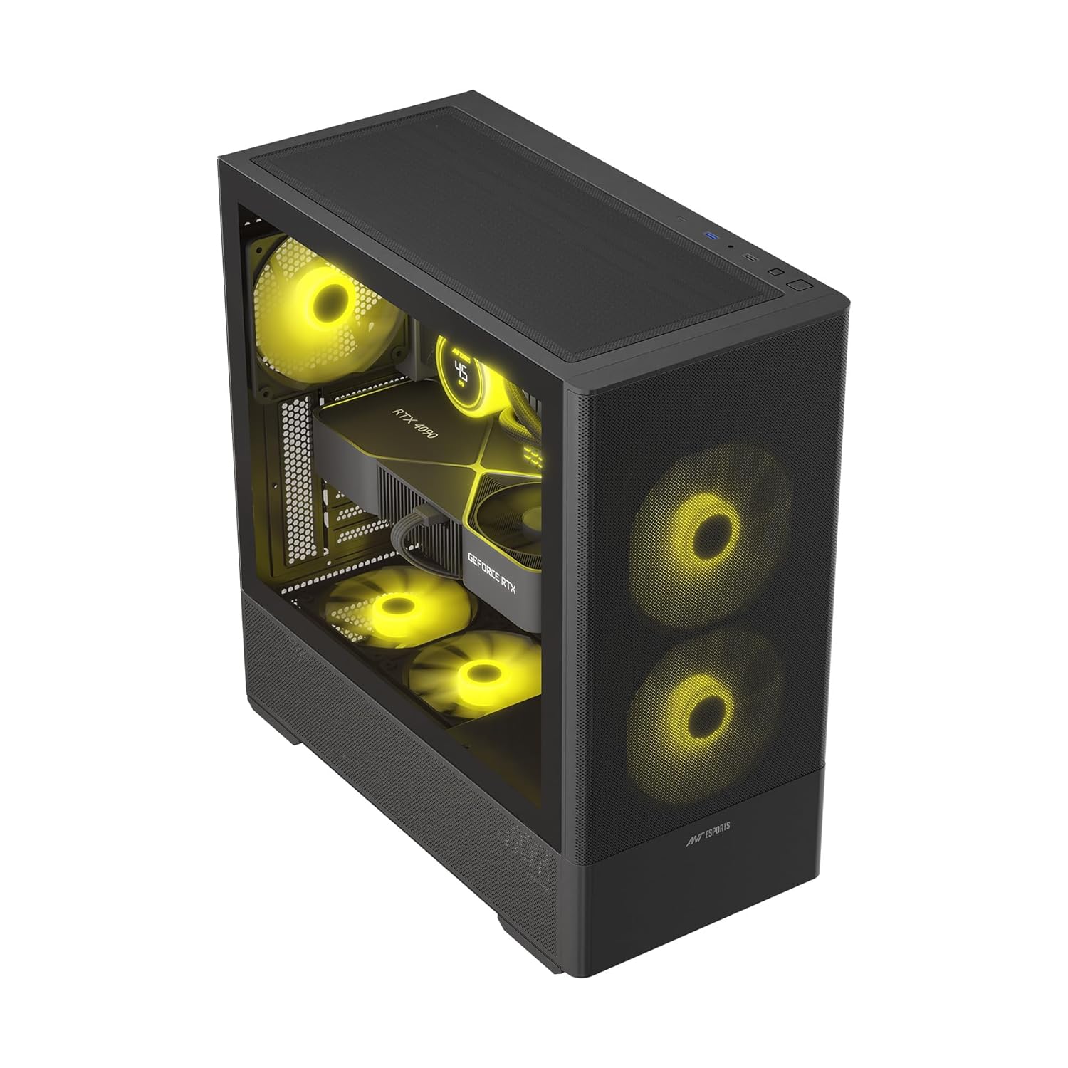 71IfLLtyZ1L._SL1500_ Ant Esports 511 AIR 5F Mid-Tower Computer Case/Gaming Cabinet - Black | Pre-Installed 5 ARGB Fans - Image 1