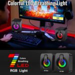 Ant Esports GS170 Gaming Speaker for PC, Stereo 2.0 USB Powered Desktop Speaker with 3.5 mm Aux-in, in-line Volume Control, RGB LED Lights Mini Multimedia Speakers for PC, Laptop, Tablet, Cellphone - Image 2