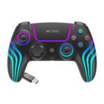 Ant Esports GP400 RGB Wireless Gamepad | Hall Effect Triggers & Joystick | Double Shock, Six-Axis Sensor, Turbo Function | 1000mAh Battery, 12H Playtime | PC/PS4/PS3/Switch/Android/iOS – Black