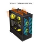 Ant Esports 511 AIR 5F Mid-Tower Computer Case/Gaming Cabinet - Black | Pre-Installed 5 ARGB Fans - Image 3