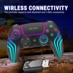 Ant Esports GP400 RGB Wireless Gamepad | Hall Effect Triggers & Joystick | Double Shock, Six-Axis Sensor, Turbo Function | 1000mAh Battery, 12H Playtime | PC/PS4/PS3/Switch/Android/iOS – Black - Image 4