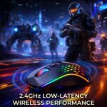 Ant Esports GM700 Wireless Gaming Mouse |4800 DPI Adjustable Sensor |11 RGB LED Modes | Lightweight Honeycomb Design |2.4GHz Low Latency |Rechargeable Battery | Ergonomic Mouse for PC & Laptop | Black - Image 7