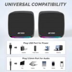 Ant Esports GS195 Computer Speakers with Colorful RGB Lights 5Watts x 2, USB Powered 3.5mm Aux- in Mini PC Speakers, Small Computer Speakers USB Powered 3.5mm Aux Speaker for PC,Laptop,Tablet,Phone - Image 5