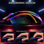 Ant Esports GM700 Wireless Gaming Mouse |4800 DPI Adjustable Sensor |11 RGB LED Modes | Lightweight Honeycomb Design |2.4GHz Low Latency |Rechargeable Battery | Ergonomic Mouse for PC & Laptop | Black - Image 8