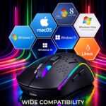Ant Esports GM700 Wireless Gaming Mouse |4800 DPI Adjustable Sensor |11 RGB LED Modes | Lightweight Honeycomb Design |2.4GHz Low Latency |Rechargeable Battery | Ergonomic Mouse for PC & Laptop | Black - Image 5