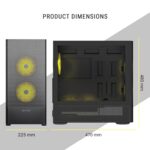 Ant Esports 511 AIR 5F Mid-Tower Computer Case/Gaming Cabinet - Black | Pre-Installed 5 ARGB Fans - Image 4